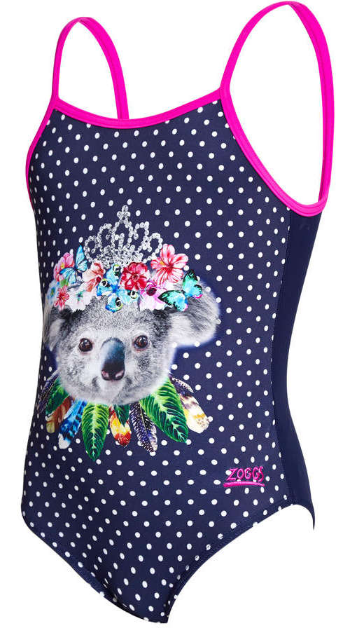 Zoggs Girls Tiara Koala U Back Swimsuit SportsGB